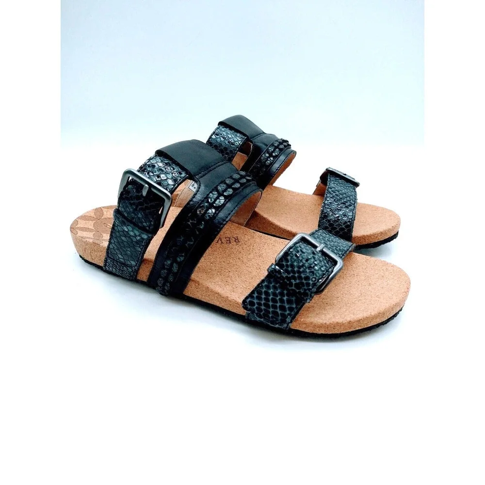 COPY - Revitalign Women's Sofia Slide Sandals - Black Leather , Size US 7 / EUR…